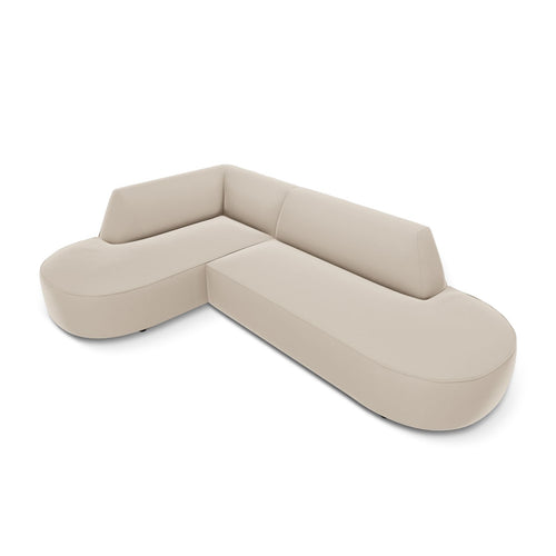 Cosmopolitan Design - Modulaire hoekbank links Siena 4-zits, flueel beige - 180x273x69cm