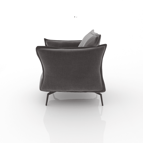 Sia Home - Fauteuils LENNY - Fluweel - Grafiet grijs - 102cm - vtwonen shop