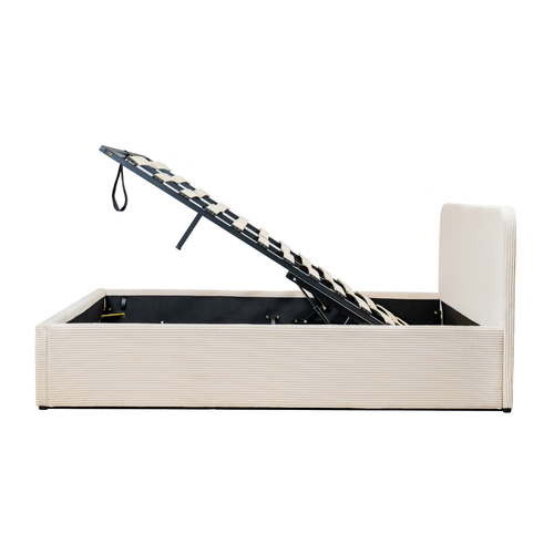 Calicosy - Opbergbed LIVY - Beige hoofdbord - 88x170x215 cm