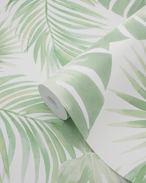 ESTAhome behang tropische bladeren mintgroen - 53 cm x 10.05 m - 139012