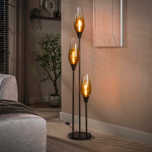 Giga Living Vloerlamp Cocoon - Bruin Glas - 170cm