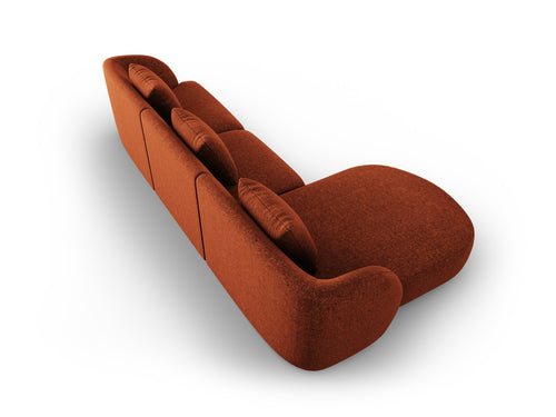Cosmopolitan Design linker hoekbank Tulum 4-zits, chenille, terracotta - 156x255x70cm