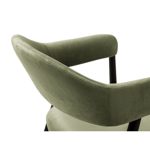 Set van 2 fluwelen stoelen Adra flueel groente - 59x56x77cm