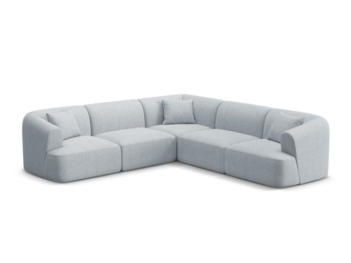 Cosmopolitan Design Symmetrische modulaire hoekbank Campi 6-zits, structurele stof lichtgrijs - 255x255x70cm