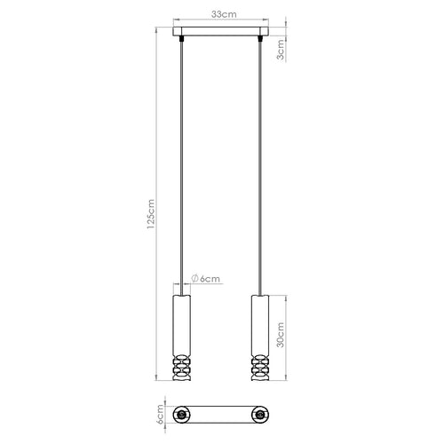 Sollux Lighting Hanglamp LIRO 2 wit - 33x6x125cm