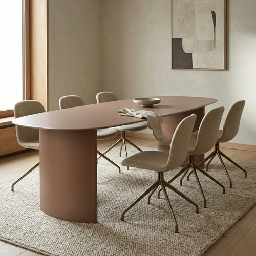 DÉJA Living Eettafel Dinand - Deens Ovaal Terra Glas/MDF - 180x90x76cm