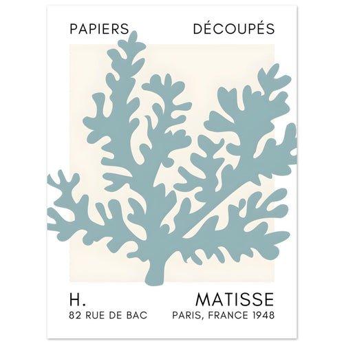 Artfulprints  Matisse – Aqua bloom turquoise   poster 30x40 cm - vtwonen shop