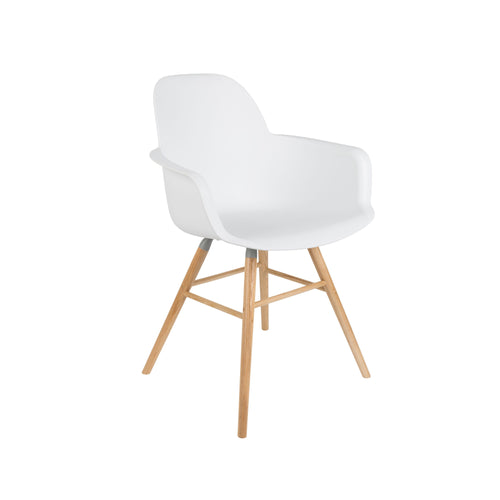 Zuiver Albert Kuip Eetkamerstoelen met armleuning Wit - Set van 2 - vtwonen shop