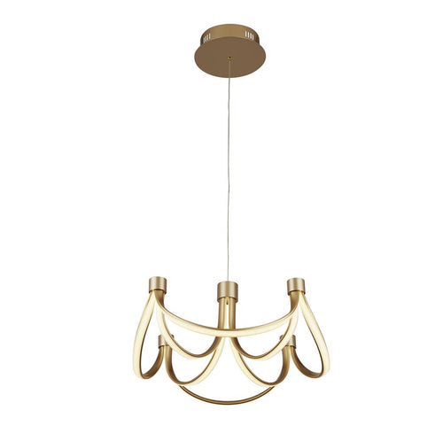 Searchlight Signature 8-armige LED converteerbaar tot half verzonken hanglamp, goud geverfd 2700K