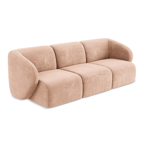 LaMiaSofa 3-zits bank Cervo - chenille stof - perzik - 244x94x75