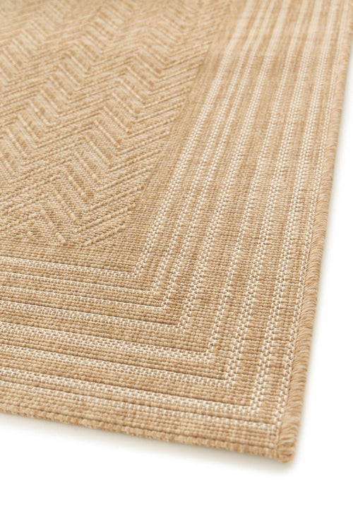 Interieur05 Rond Jute buitenkleed Naturel Visgraat Border - 200 x 200 cm - vtwonen shop