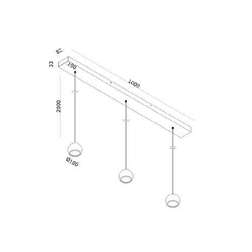 Artdelight Hanglamp Denver 3L - Zwart