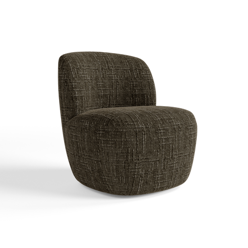 Premium Interiors - Draaistoel COMI - geweven fluweel espresso-bruin 65cm