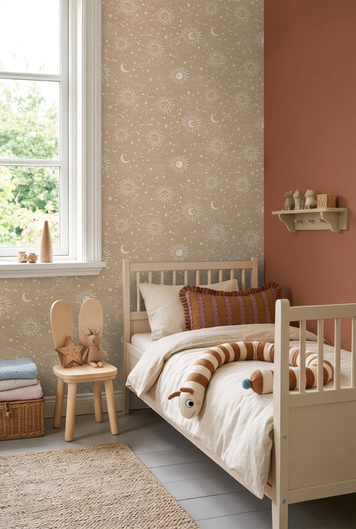ESTAhome behang sterrenhemel beige - 50 x 900 cm - 132081