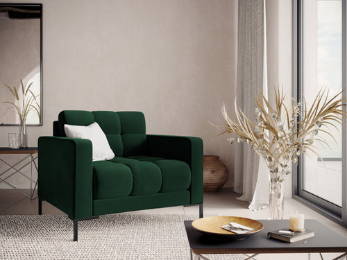 Cosmopolitan Design Fauteuil Bali flueel, flessengroen - 96x87x75cm
