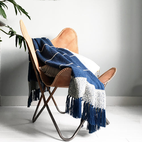 Malagoon plaid Berber - donkerblauw - 125x150cm