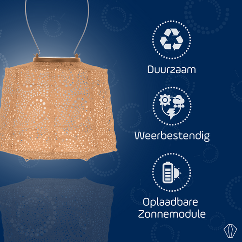 Lumiz solar lampion paisley lamp - 20 cm - abrikoos