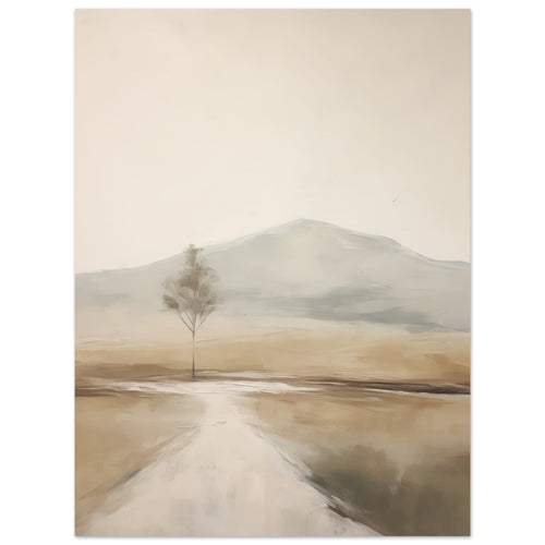 Artfulprints Poster Abstract - Tree path   - 30x40 cm - Taupe