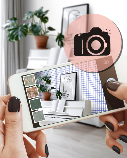 ESTAhome behang geblokt motief blauw en wit - 50 x 900 cm - 131274 - vtwonen shop