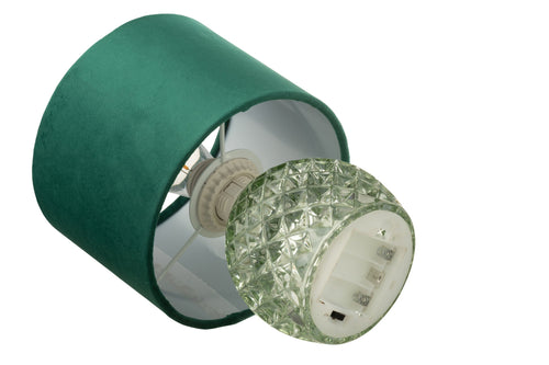 J-Line tafellamp - glas - lichtgroen - LED lichtjes