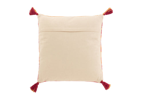 J-Line kussen Vrolijk Etnisch Rechthoek - katoen - roze/paars