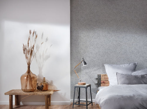 A.S. Création behang effen grijs en zilver - 53 cm x 10.05 m - AS-377722