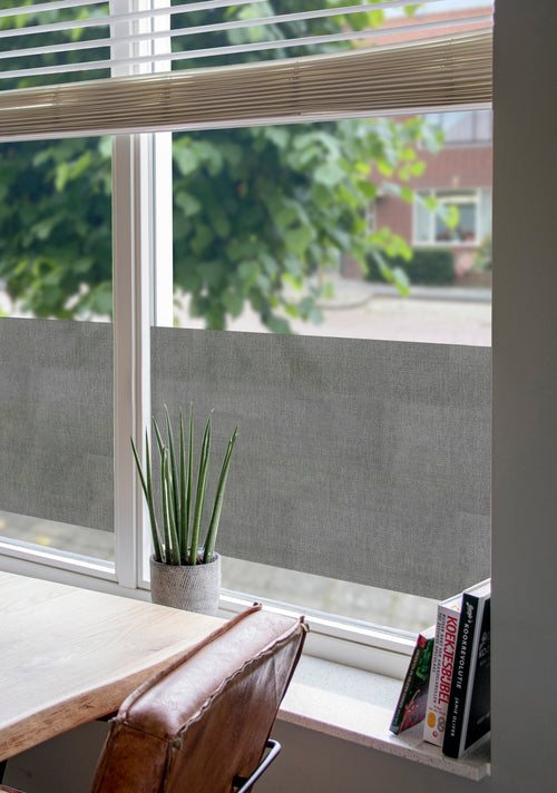 Art for the Home Zelfklevende Textiel Raamfolie Anthraciet 150x45cm - vtwonen shop