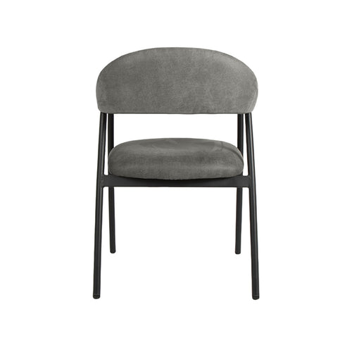 LABEL51 Eetkamerstoel Amaze - Antraciet Stof - Zithoogte 50cm - Set van 2