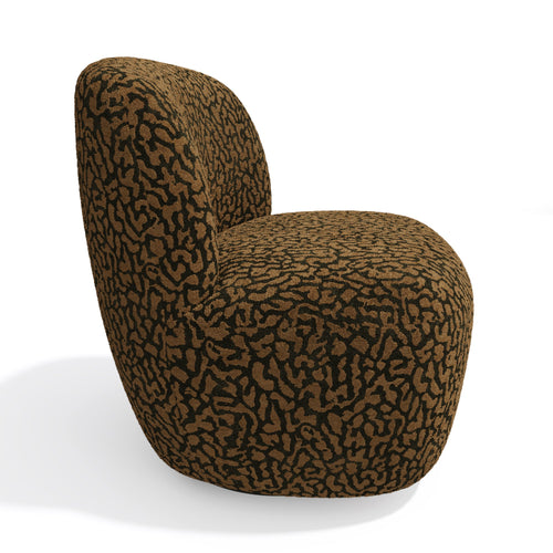 Premium Interiors - Draaistoel COMI - stof met patroon  bruin 65cm