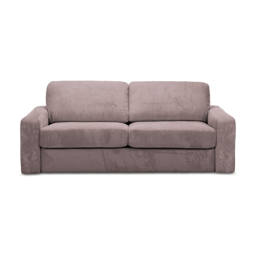 LaMiaSofa 3-zits slaapbank Como - ribfluweel - gedempt roze - 195x100x80