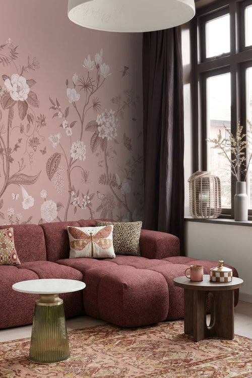 ESTAhome fotobehang bloemen roze - 2.5 x 2.79 m - 159690