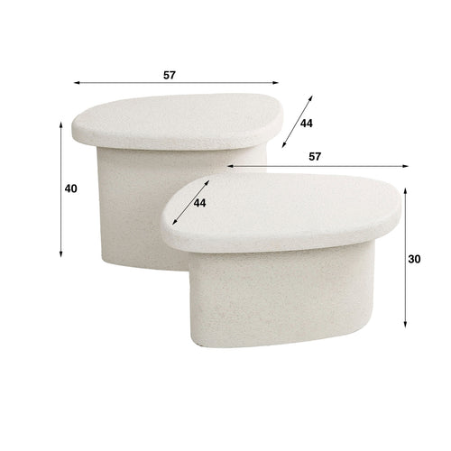 Giga Meubel Salontafel Stone Organic - Beige Marmer - Set van 2 - vtwonen shop