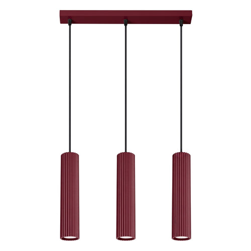 Sollux Lighting Hanglamp KARBON 3L bordeaux - 45x6,5x98cm