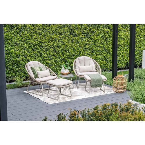 Garden Impressions loungestoel Roswell taupe incl. voetenbank - vtwonen shop