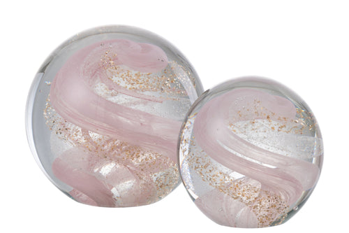 J-Line presse-papier Slinger - glas - goud/roze/wit - large