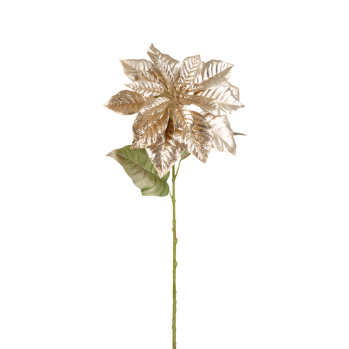 Sia Deco Poinsettia Steel Met Glitter Kunstmatig - goud - H80 - vtwonen shop