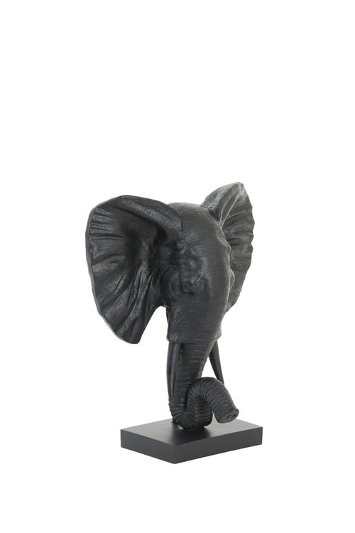 Light & Living ornament Elephant - zwart - 30x15x35.5 cm