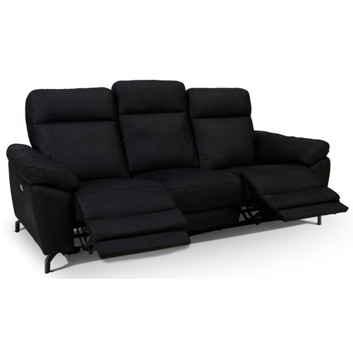 Furnhouse 3-zitsbank Selesta - Zwart - Stof - 96x222x101
