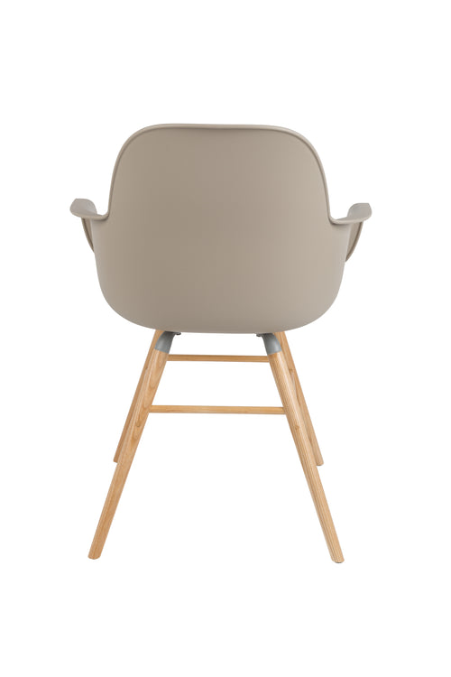 Zuiver Albert Kuip Eetkamerstoelen met armleuning Taupe - Set van 2 - vtwonen shop