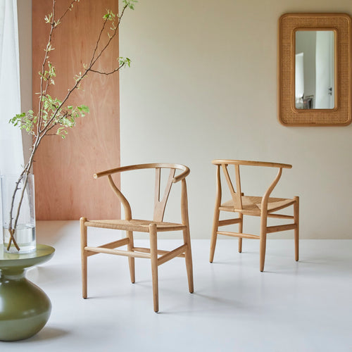 Tikamoon Stoel van licht massief teakhout met vlechtwerk - Naturel - vtwonen shop