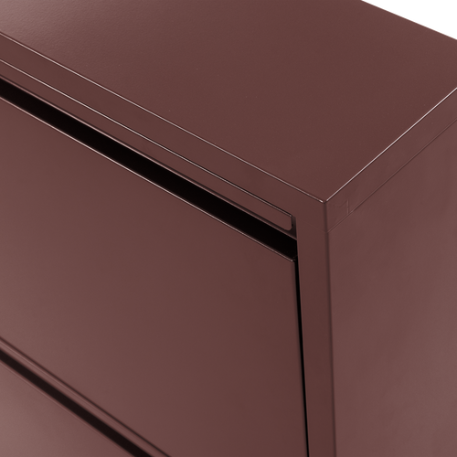 WOOOD 3-vaks schoenenkast Sabine - Metaal - Bordeauxrood - 103x66x16
