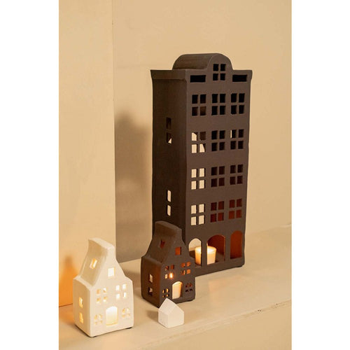 Home Society Waxinelichthouder Keizersgracht - wit - metaal - 12 x 6 x 7 cm - vtwonen shop