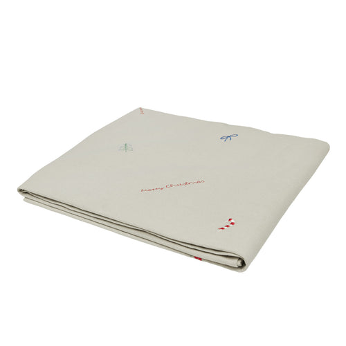 OYOY Tafelkleed Kerst 140 x 260 cm – Beige katoen