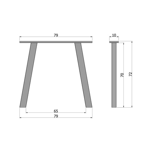 WOOOD tafelblad incl. a-poot Tablo - Onbehandeld - Eiken - 74,4x200x90 - vtwonen shop