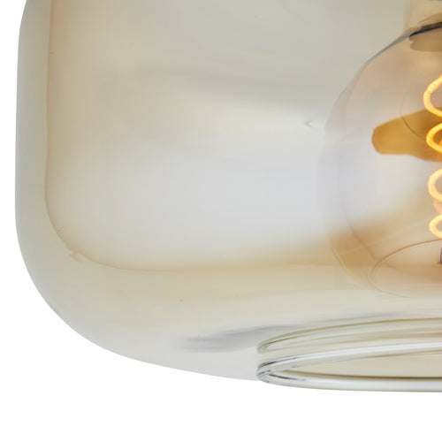 Lighto - Art deco plafondlamp zwart met amber glas - Velo - vtwonen shop