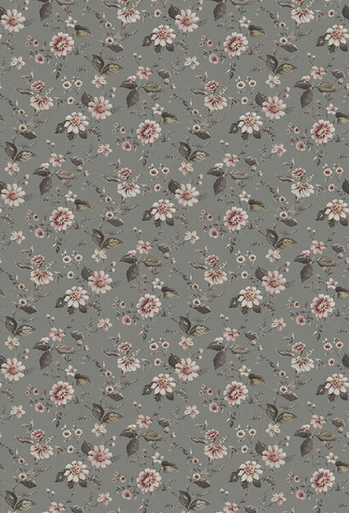 Borastapeter fotobehang vintage bloemen vergrijsd groen - 180 x 265 cm - 660250