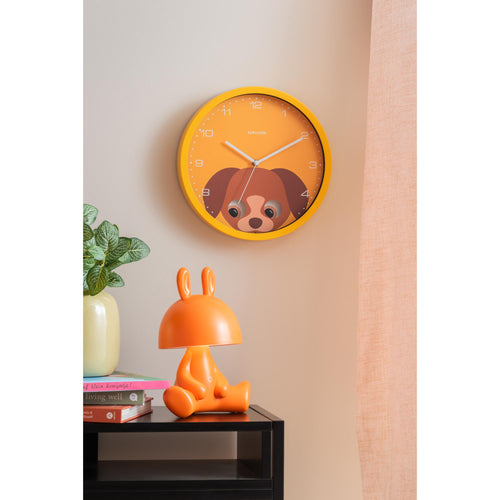 Karlsson wandklok Peekaboo Dog - geel - ø  30.8 cm - vtwonen shop