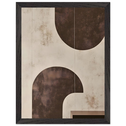 Artfulprints Poster met Lijst Boho – Soft geometry   - 30x40 cm - Bruin