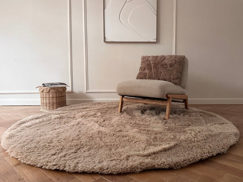 Interieur05 vloerkleed Furr - bruin - Ø 160 cm