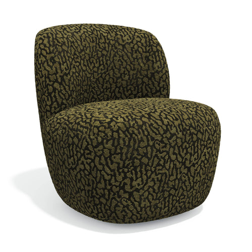 Premium Interiors - Draaistoel COMI - stof met patroon  kaki 65cm
